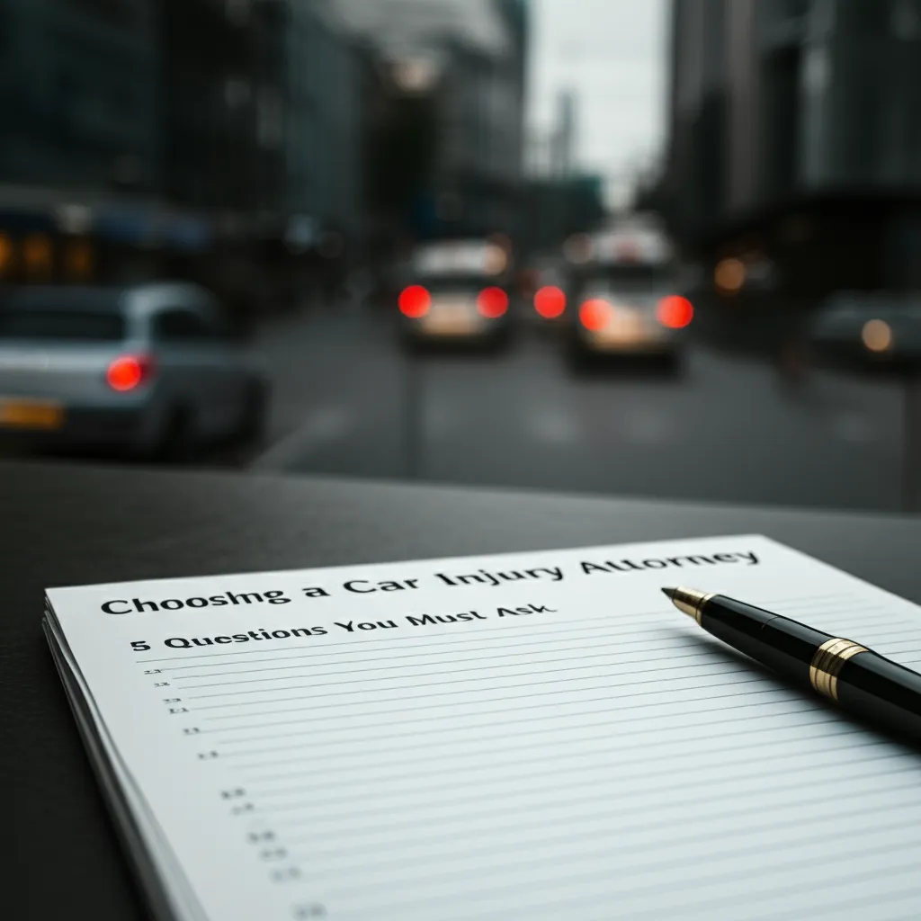 Choosing a Car Injury Attorney: 5 Questions You Must Ask