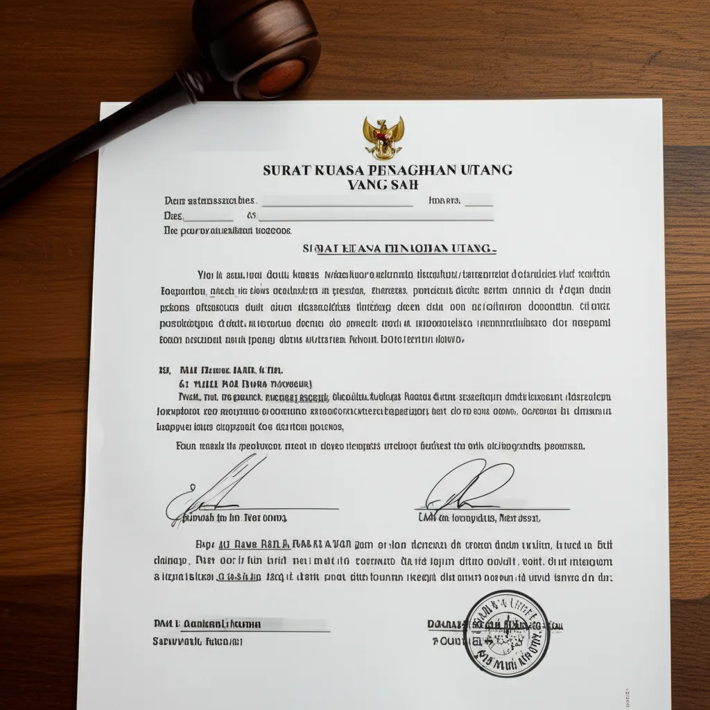 surat kuasa penagihan utang yang sah